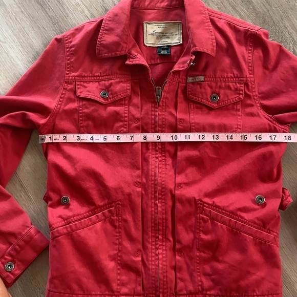 Lauren Ralph Lauren Women’s Red Trucker Jacket Size Petite Small - Picture 12 of 14